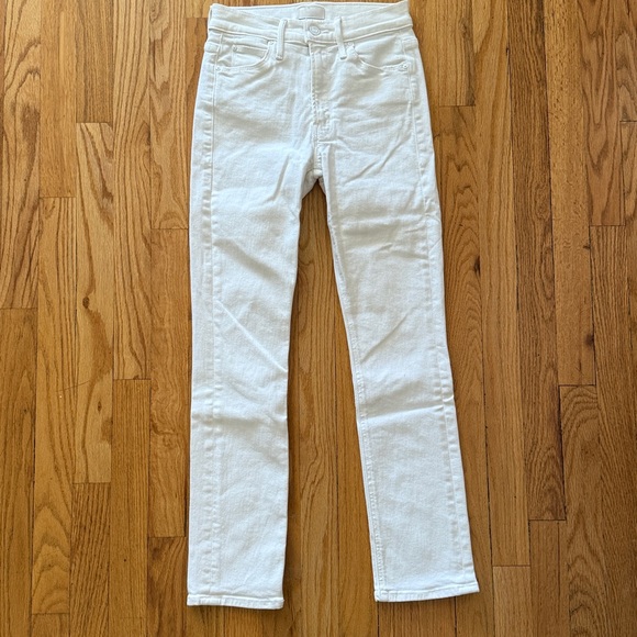 MOTHER sz 24 The Mid Rise Dazzler White Denim Pants The Fairest of them All - Picture 3 of 14